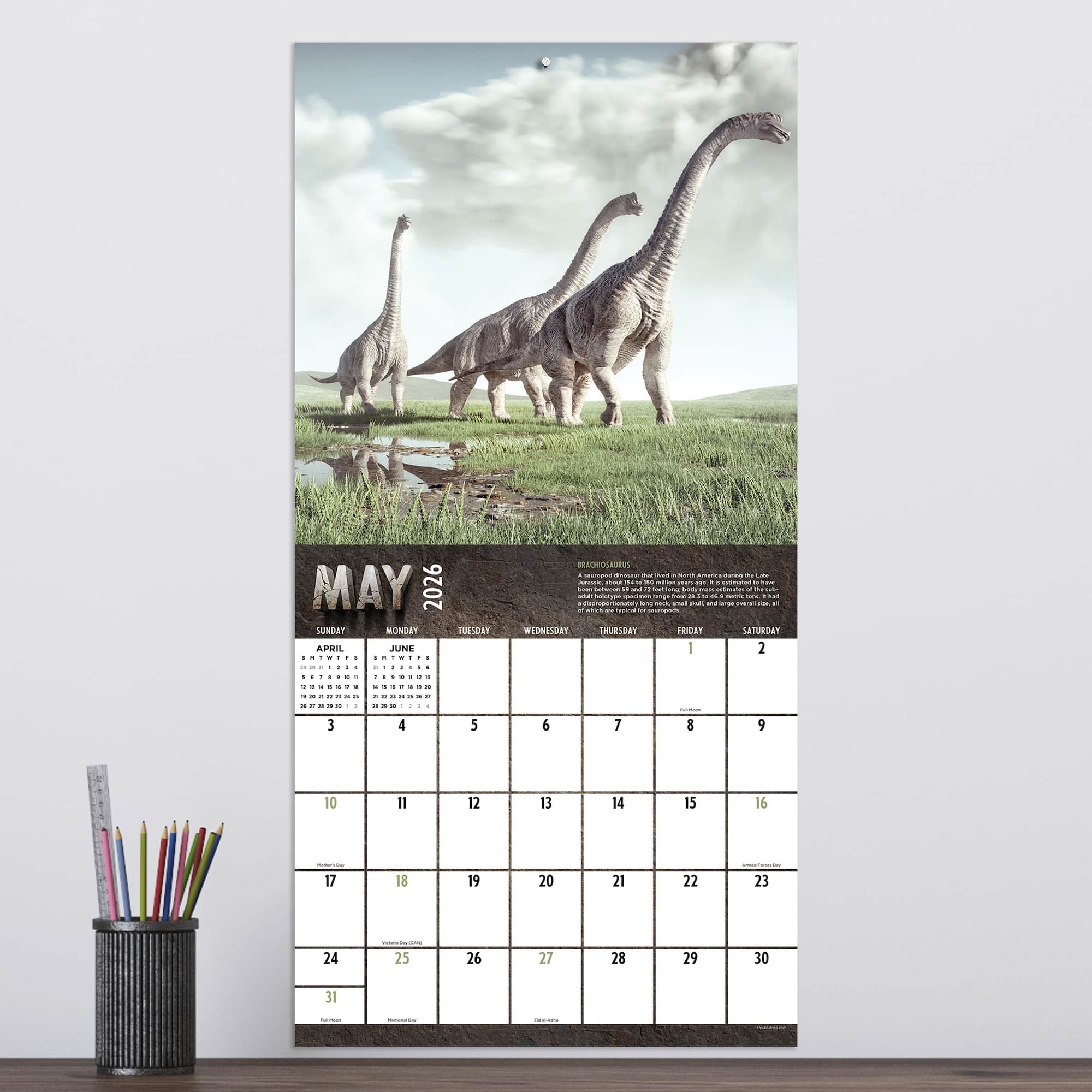 2026 Dinosaurs Wall Calendar